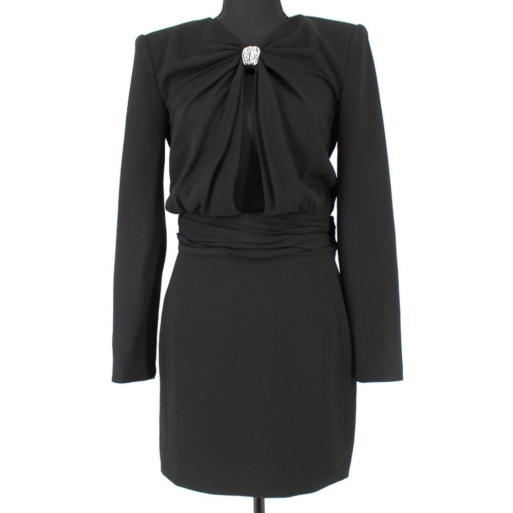 Saint Laurent Embellished Cut Out Mini Cocktail Dress Black 38 S NEW YSL - Picture 2 of 9